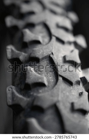 Bicycle tyre copy space selective focus abstract macro close up, chain and gears, sport hobby travel background image
