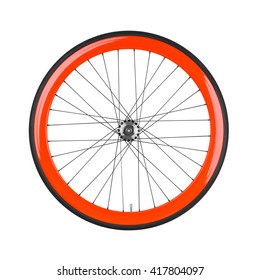 Bicycle Wheel Isolated On White 