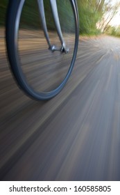 Bicycle Wheel With Motion Blur 