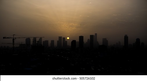 Bid city skyline at early morning