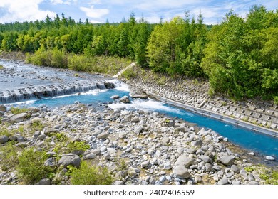 Biei River in Shirogane, Biei Town, Hokkaido (summer season) - Powered by Shutterstock