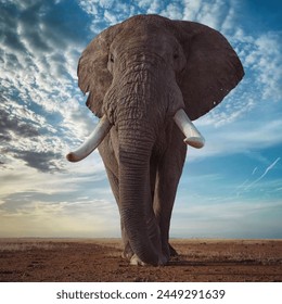 Big african elephant closeup and beautiful background - Powered by Shutterstock