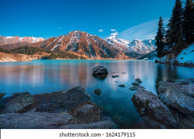 Big Almaty Lake is natural alpine reservoir. It is located in the Trans-Ili Alatau mountains, 15 km south from the center of Almaty in Kazakhstan