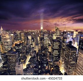 Big Apple After Sunset - New York Manhattan At Night