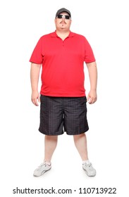 Big Bad Boy.  Plus Size Man On A White Background.