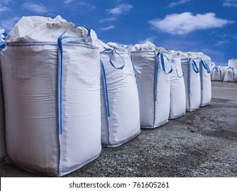 big bags on the outdoor warehouse.