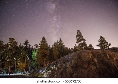 Big Bear Lake, California At Night, Milky Way Galaxy