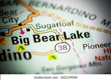 Big Bear Lake. California. USA On A Map