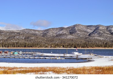 Big Bear Lake Got Its First Snow. Big Bear City, CA.