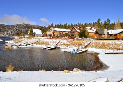 Big Bear Lake Got Its First Snow. Big Bear City, CA.