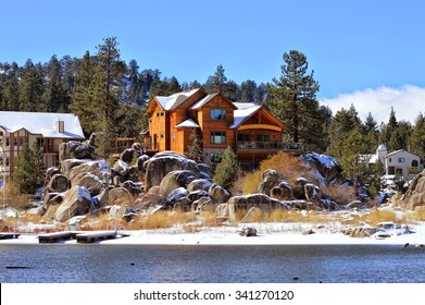 Big Bear Lake Got Its First Snow. Big Bear City, CA.