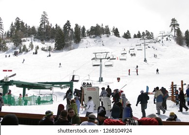 Big Bear Mountain, CA/USA Circa-December 2005. Big Bear Ski Resort Hosts Guest For Skiing And Snow Boarding Season.