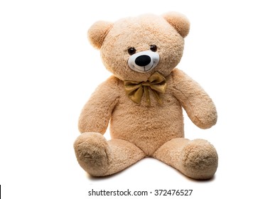 Big Bear soft toy isolated on white background