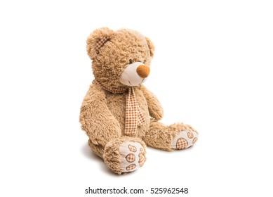 Big Bear soft toy isolated on white background