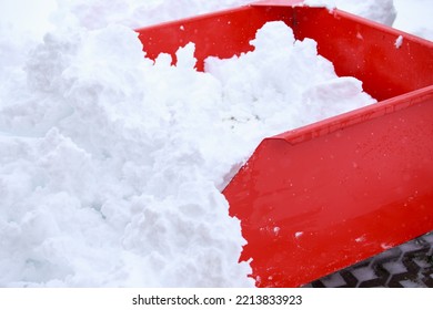 Big Beautiful Red Snow Blower Close Up