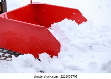 Big Beautiful Red Snow Blower Close Up