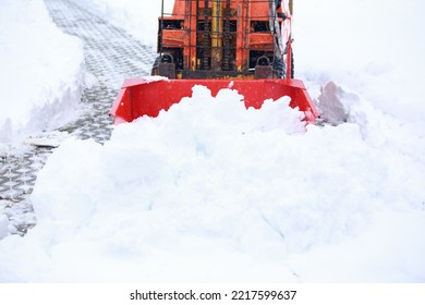 Big Beautiful Red Snow Blower Close Up