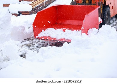 Big Beautiful Red Snow Blower Close Up