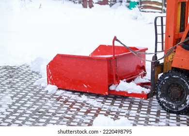 Big Beautiful Red Snow Blower Close Up