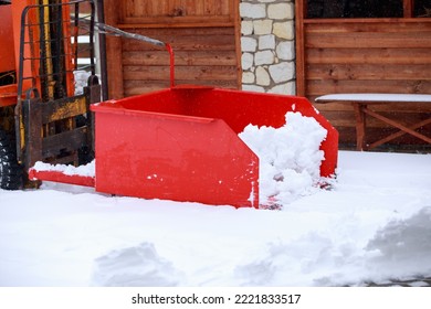 Big Beautiful Red Snow Blower Close Up