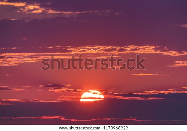 Big Beautiful Sunset Sun Good Evening Stock Image Download Now