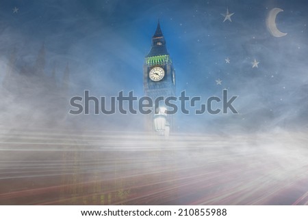 Big Ben in a fantasy and foggy days