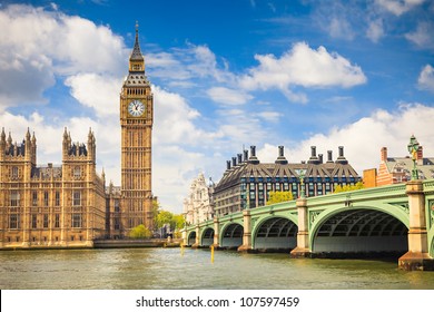 Big Ben and Houses of Parliament, London, UK - Shutterstock ID 107597459