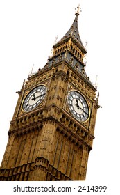 Big Ben Isolated Over A White Background