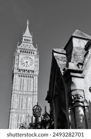 Big Ben London Black and White Street View