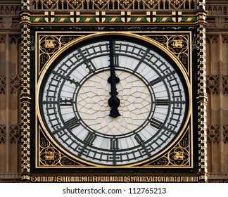 Big Ben, London UK - New Year, High Noon Or Time Running Out Concept