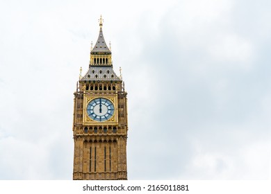 Big Ben, London, UK. A view of the popular London landmark, the clock tower known as Big Ben against a blue and cloudy sky. High quality photo