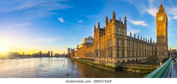 Big Ben Sunrise Panorama. London. England