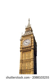 Big Ben tower (London, UK) isolated on white background
