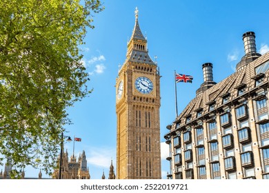 Big Ben tower and Portcullis house in London, UK - Powered by Shutterstock