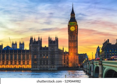 Big Ben Westminster Bridge Dusk London Stock Photo (Edit Now) 1931210165