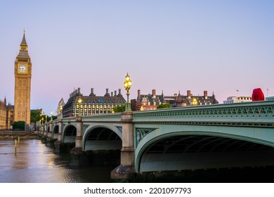 Big Ben And Westminster At Sunrise In London. England