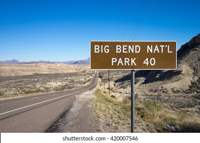Big Bend National Park Sign By Terlingua Texas