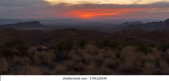 Big Bend National Park Sotol Vista Sunset Texas