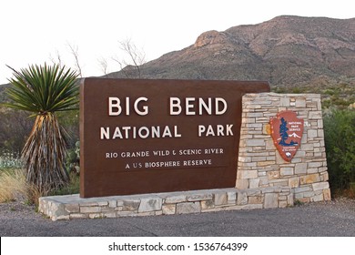 Big Bend National Park, Texas USA - Entrance Sign