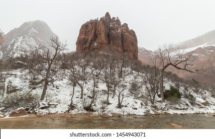 Big Bend Viewpoint In Zion National Park After Snow Storm