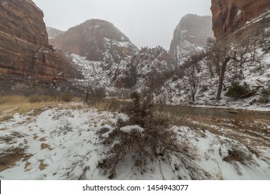 Big Bend Viewpoint In Zion National Park After Snow Storm