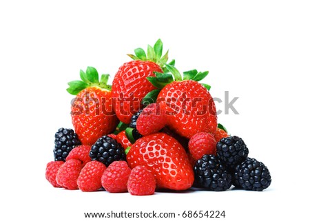 big berry pile isolated on white