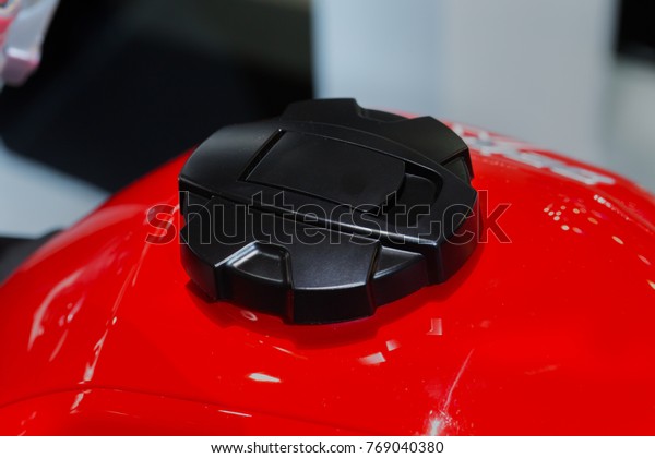 Big bike motorcycle  oil cap front\
driver.Modern fuel tank for\
motorcycle.