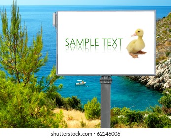 Big Billboard With Beach Background