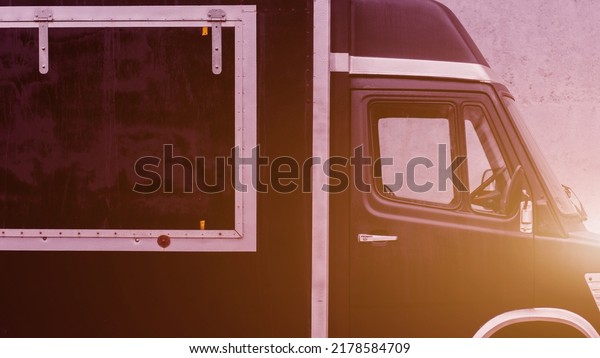 Big black delivery or cargo
van