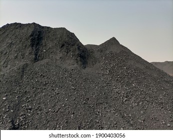 A big black heap of coal from mine 
