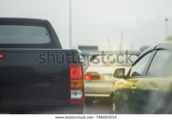 Big Black Truck Stuck in Traffic Jam , Orange Light\
Added , DOF