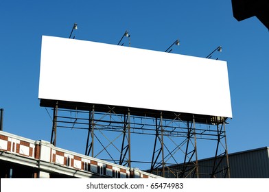 Big blank billboard on building, clipping path included - Shutterstock ID 65474983