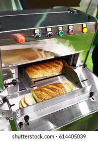 Big Bread Cutting Machine Closeup