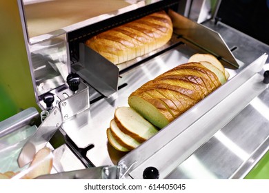 Big Bread Cutting Machine Closeup